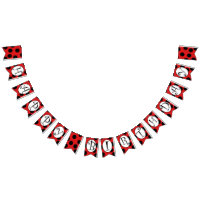 Ladybug Birthday Swallowtail Party Bunting Banner