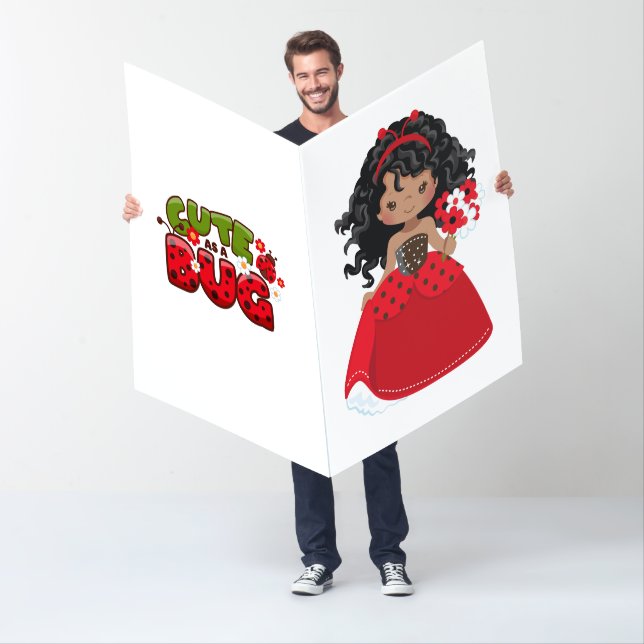 Ladybug Black Princess Fairy Tale Birthday Card (In Situ)