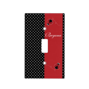 Ladybug Black & Red Nursery Light Switch Cover