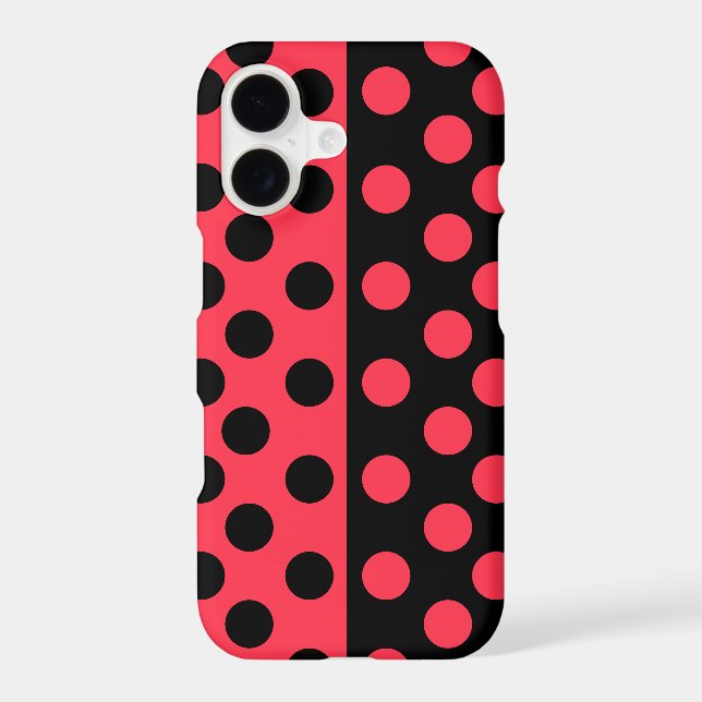 Ladybug Black Red Polka Dots iPhone Case (Back)
