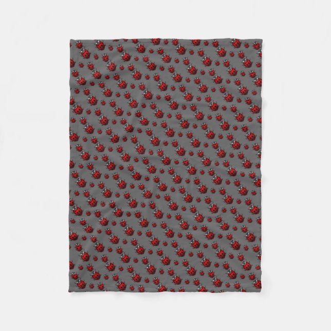 Ladybug Blanket Cute Ladybird Fleece Blanket (Front)