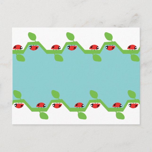 Ladybug Blue Background No Text Postcard (Front)