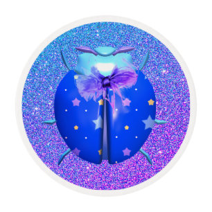 Ladybug blue star cute glitter purple girly edible frosting rounds