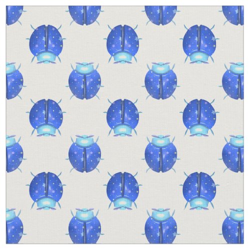 Ladybug Blue Stars Pattern Fabric