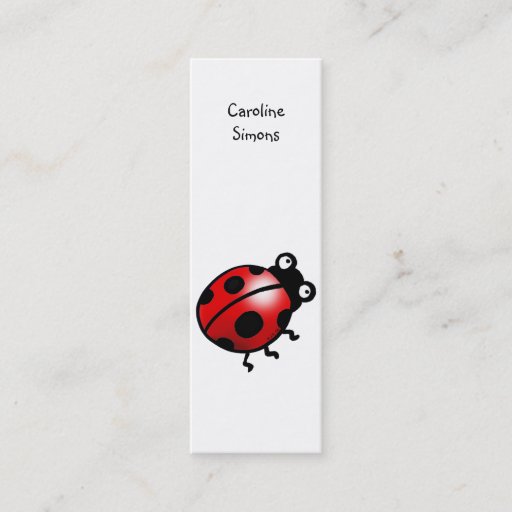 Customizable Ladybug bookmark business card