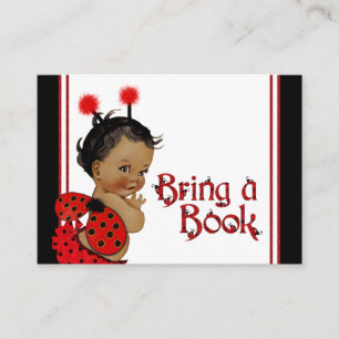 Ladybug Bring a Book Cards African American Girl