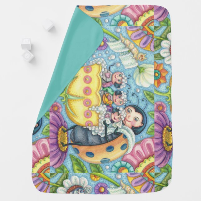 Ladybug Bubblebath SOFT BABY BLANKET *Personalize (In Situ)