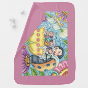 Ladybug Bubblebath ULTRA SOFT PINK BABY BLANKET