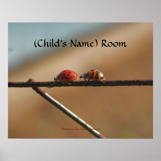 Ladybug Buddies Kids Room Personalized Wall Poster (Front)