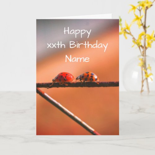 Ladybug Buddies Nature Personalized Birthday  Card