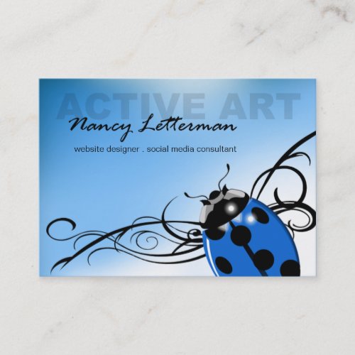 Ladybug Business Card template blue