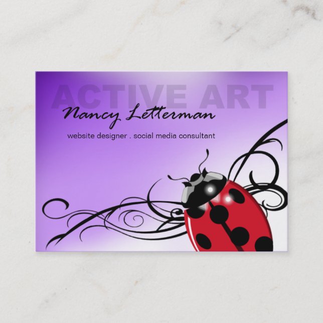 Ladybug Business Card template (red) (Front)