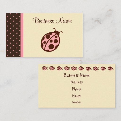 Customizable Ladybug Business Cards