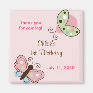Ladybug Butterfly Birthday Favor Magnets