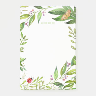 Ladybug & Butterfly Garden Add Your Own Monogram Post-it Notes