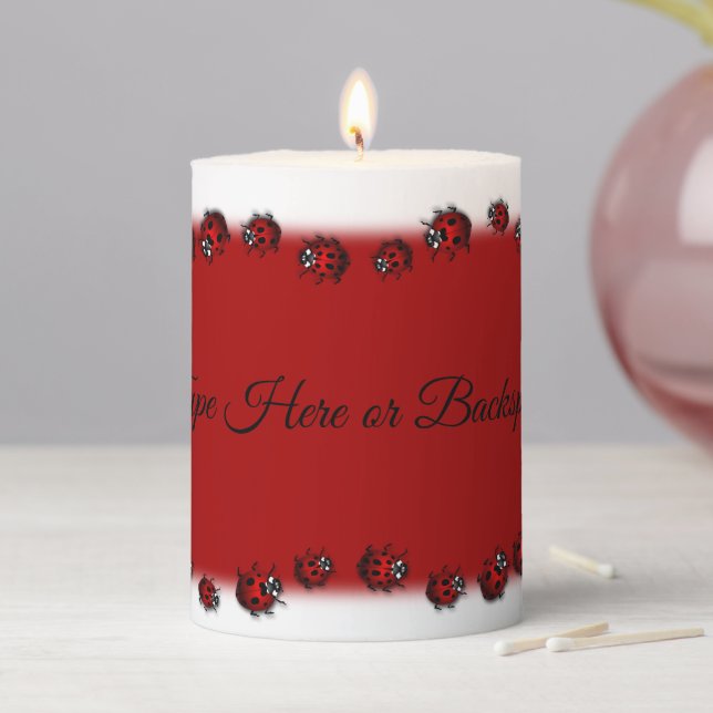 Ladybug Candles Personalized Ladybug Pillar Candle (In Situ)
