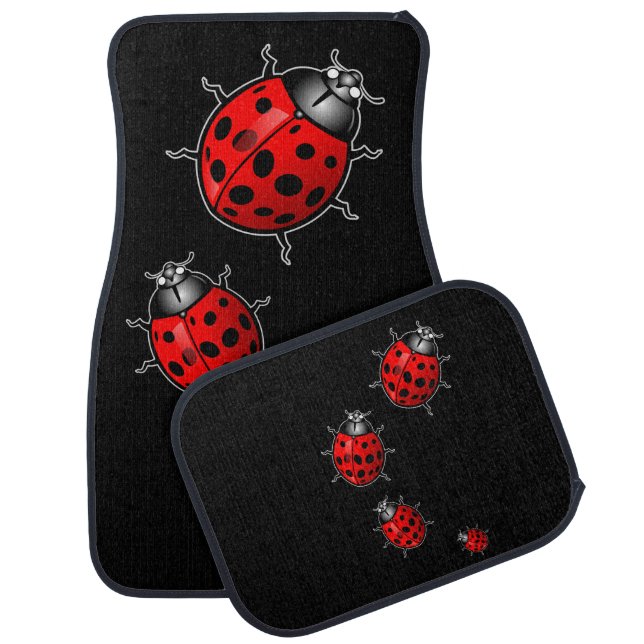 Ladybug Car Mats Customizable Graphics (Set)