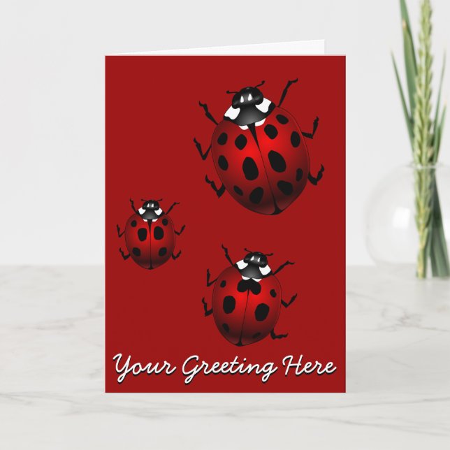 Ladybug Card Custom Ladybug Art Card - Personalize (Front)