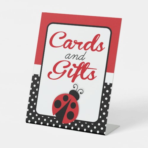 Ladybug Cards  Gifts Birthday or Baby Shower Pedestal Sign