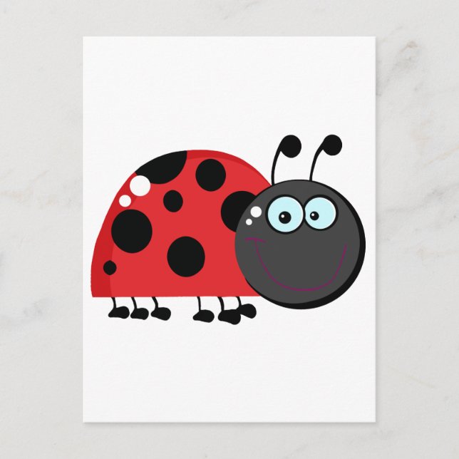 Ladybug Cartoon Character Postcard (Front)