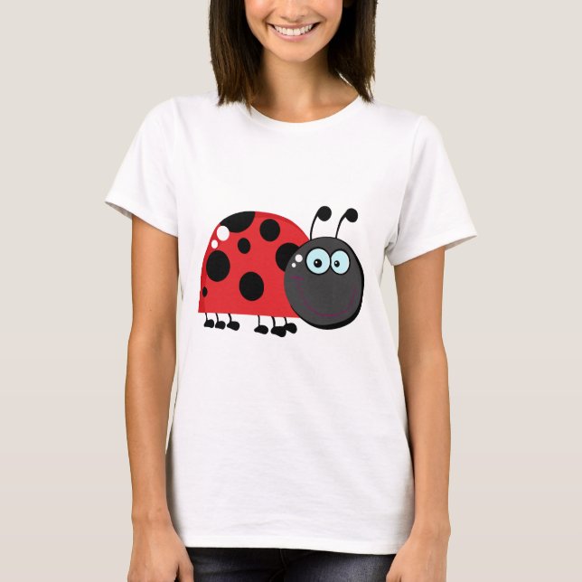Ladybug Cartoon Character T-Shirt (Front)