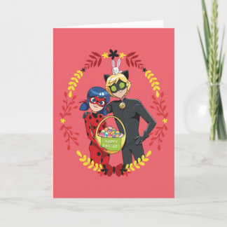 Ladybug & Cat Noir Easter Basket Card