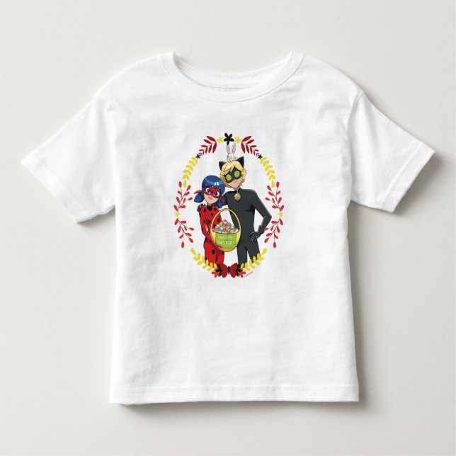 Ladybug & Cat Noir Easter Basket Toddler T-shirt (Front)