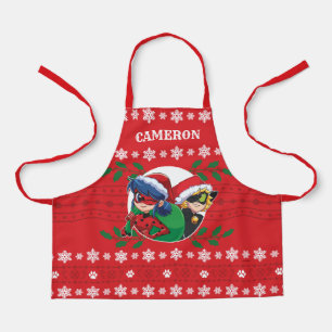 Ladybug & Cat Noir Holiday Graphic Apron