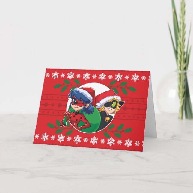 Ladybug & Cat Noir | Holiday Graphic Card (Front)