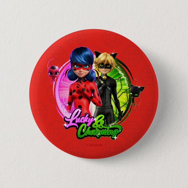 Ladybug & Cat Noir | Lucky & Charming Button (Front)