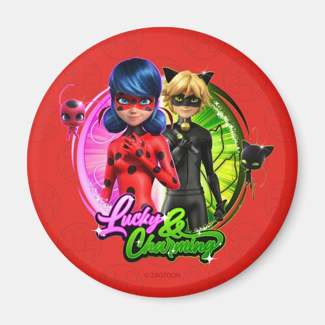 Ladybug & Cat Noir | Lucky & Charming Magnet (Front)