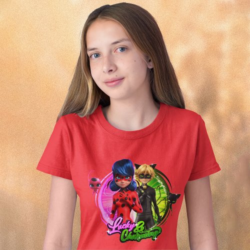 Ladybug  Cat Noir  Lucky  Charming T_Shirt