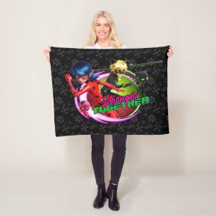Ladybug & Cat Noir Stronger Together Fleece Blanket