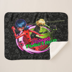 Ladybug & Cat Noir Stronger Together Sherpa Blanket