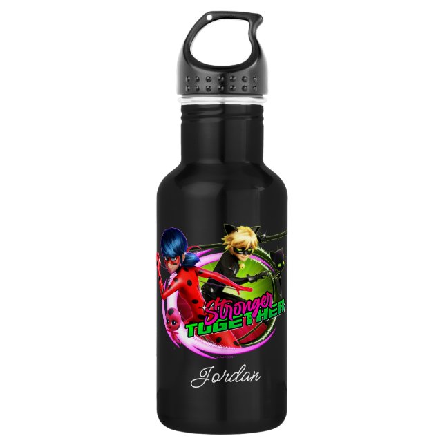 Ladybug & Cat Noir | Stronger Together Stainless Steel Water Bottle (Front)
