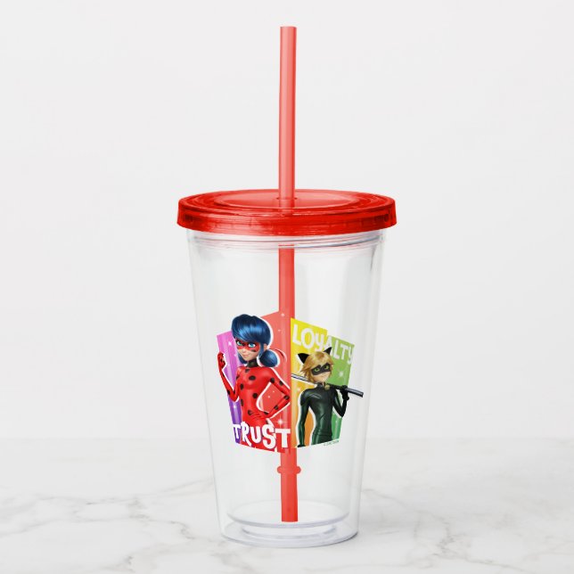 Ladybug & Cat Noir | Trust & Loyalty Acrylic Tumbler (Front)