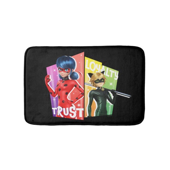 Ladybug & Cat Noir | Trust & Loyalty Bath Mat (Front)