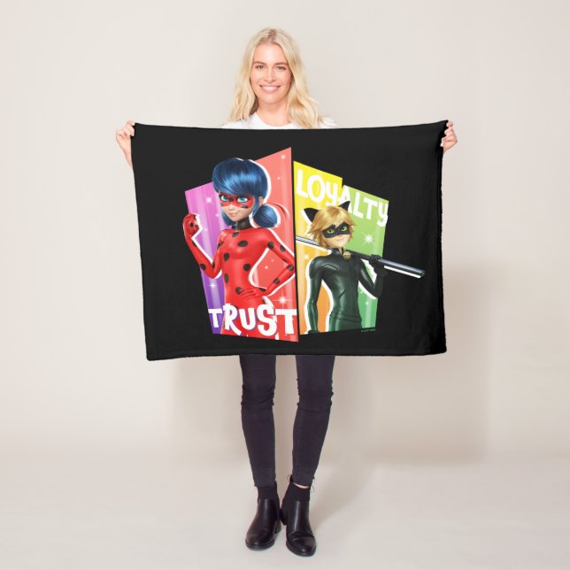Ladybug & Cat Noir | Trust & Loyalty Fleece Blanket (In Situ)