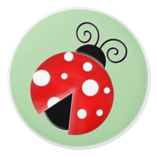ladybug ceramic knob