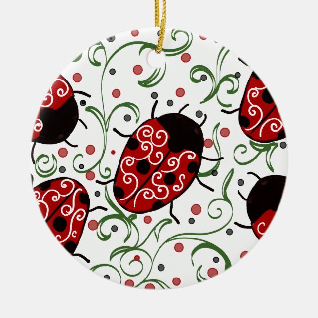 Ladybug Ceramic Ornament (Front)
