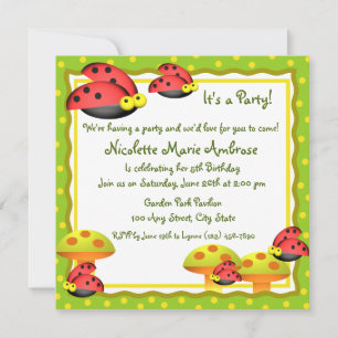 Ladybug Charm/ Birthday Invite