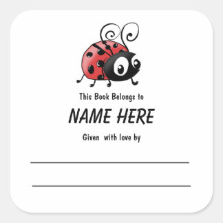 Ladybug Children's Bookplate With Message