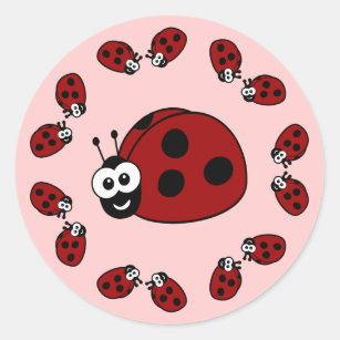 Ladybug Circle Classic Round Sticker