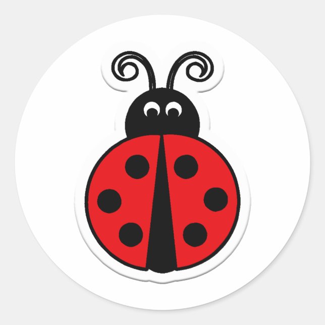ladybug classic round sticker (Front)