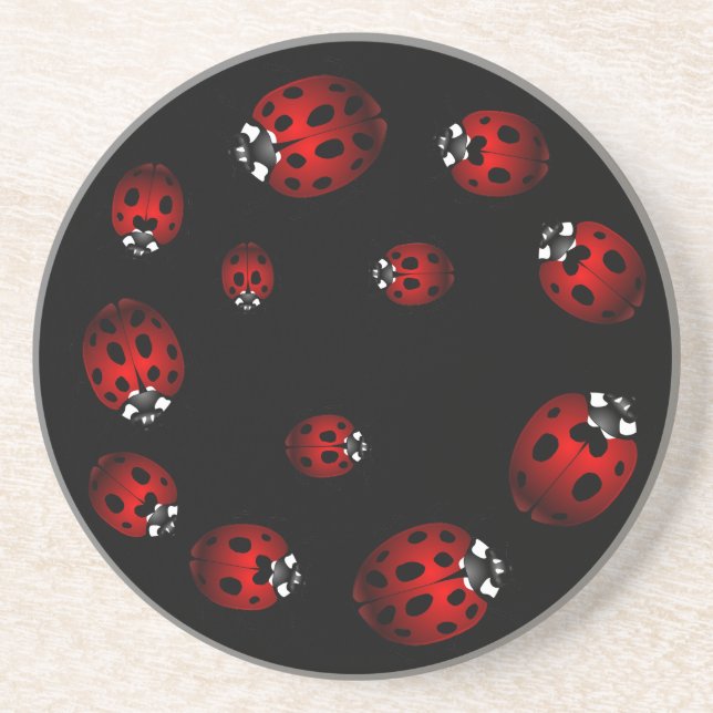 Ladybug Coasters Garden Bugs Coasters Decor (Front)