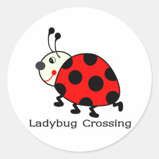 Ladybug Crossing Classic Round Sticker