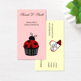 Ladybug Cupcake Business Card