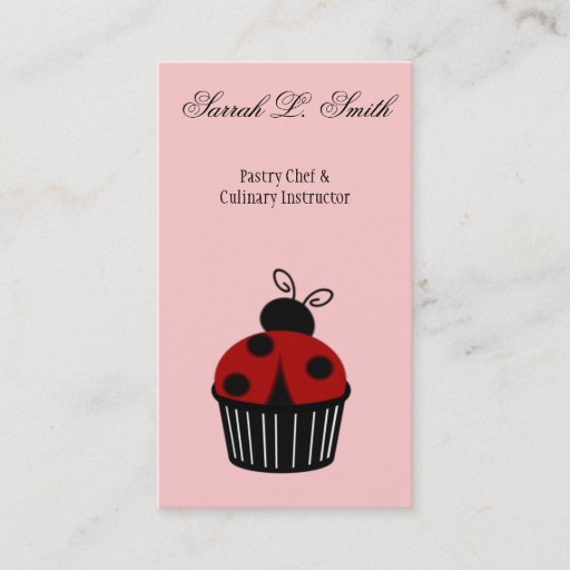 Customizable Ladybug Cupcake Business Card
