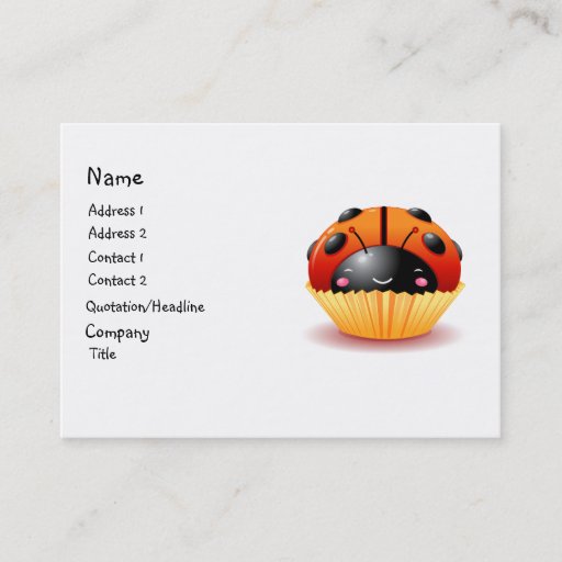 Customizable Ladybug Cupcake Business Card