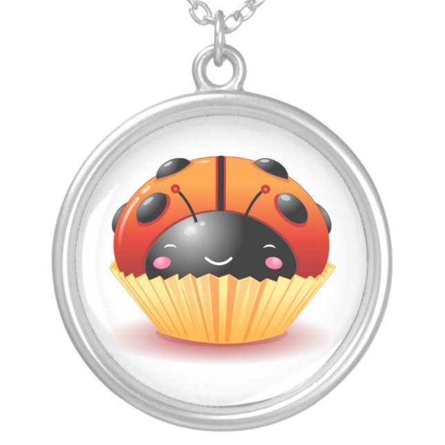 Ladybug Cupcake Necklace (Front)